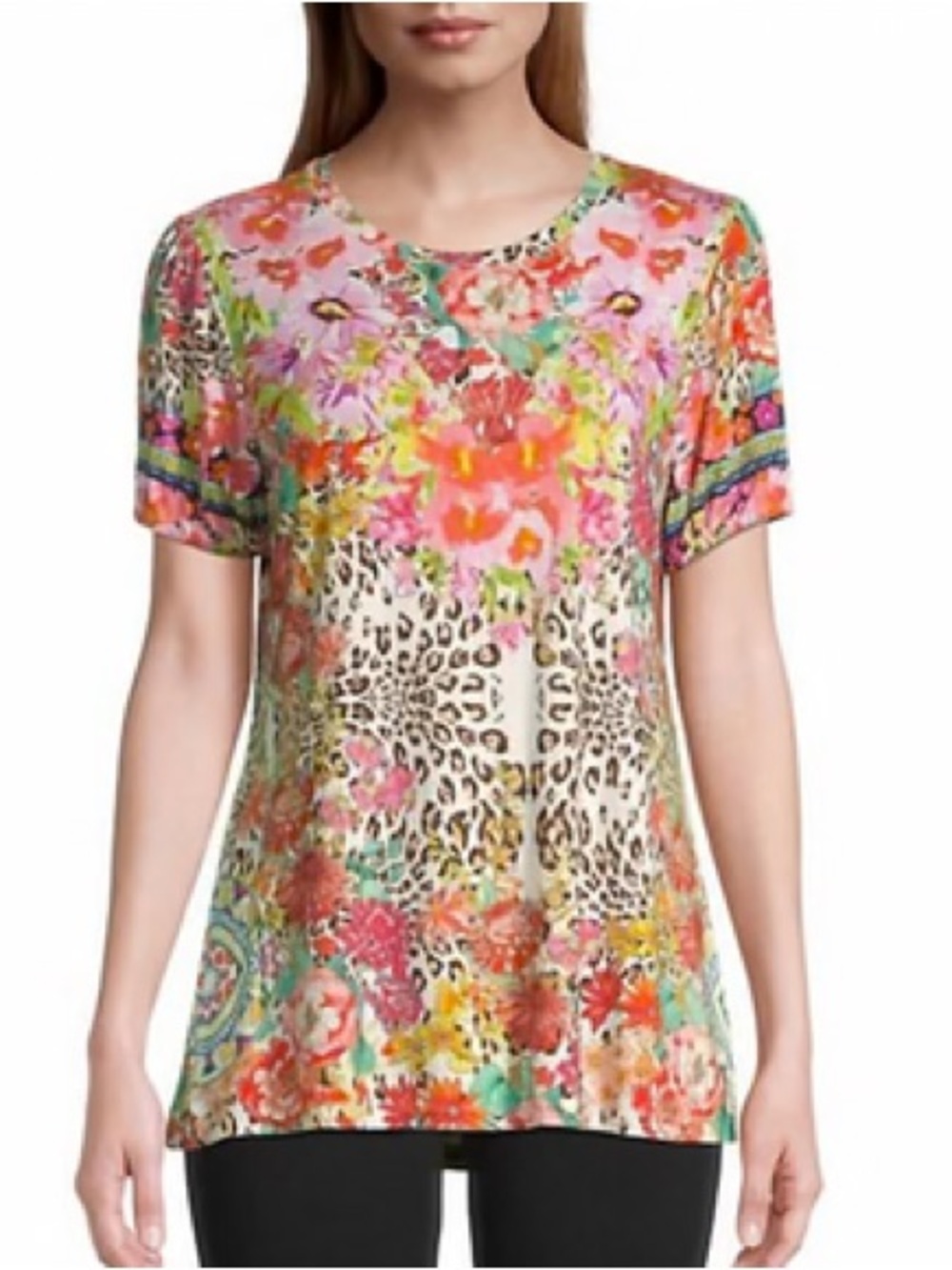Johnny Was Puff Sleeve Tee in Wild Garden. Size XXL. EUC. - Picture 15 of 15